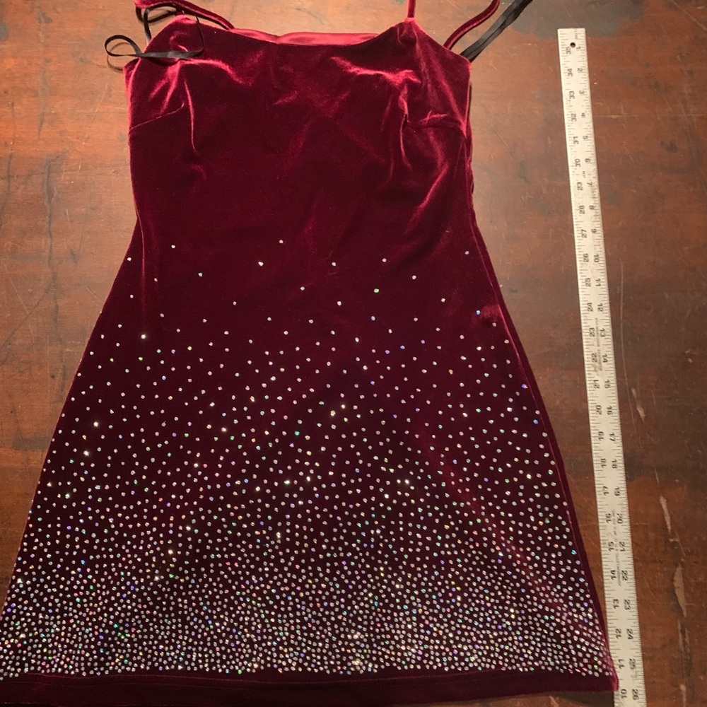 Tower glitter mini dress with spaghetti straps